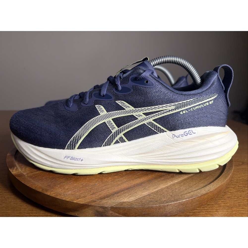 Asics Gel-Cumulus 27 Mens Running Shoes Indigo Blue Lucid Yellow US 9 Sneaker